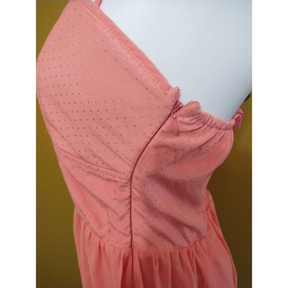 VTG Y2K Almost Famous Strappy Chiffon Fit & Flare Mini Dress XL Coquette - Picture 3 of 7